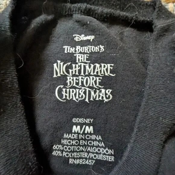 Vtg Nightmare Before Christmas Jack Skellington T-Shirt M Single Stitch Disney - Picture 5 of 9